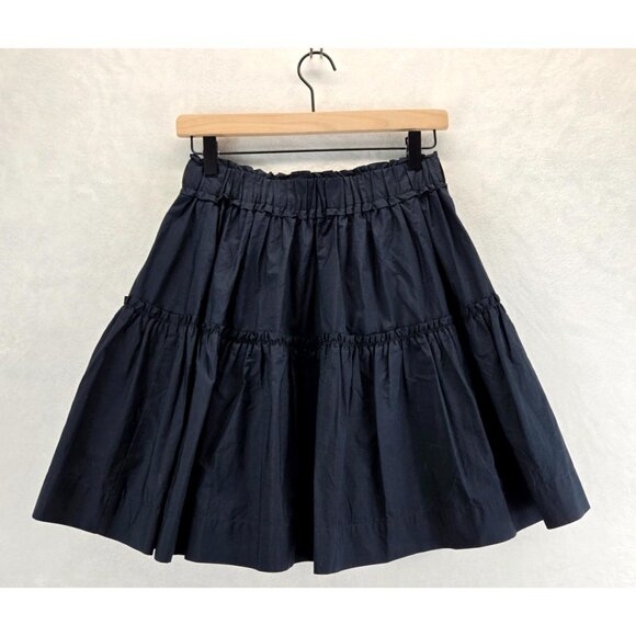 Navy Blue Skirt Mini Broomstick Tiered XS Elastic Waist Cowgirl Anthropologie - Picture 6 of 11